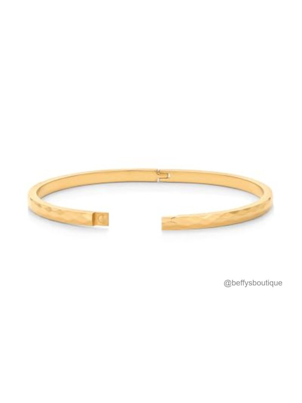 14K Gold Plated Bangle Bracelet Waterproof Stainless Steel Hinge Stackable